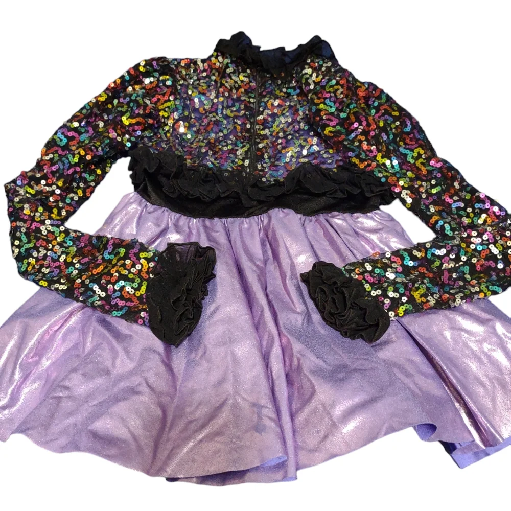 Alexandra collection Sequined Girl's Dance costume‎ Size 12 Halloween Tap Jazz